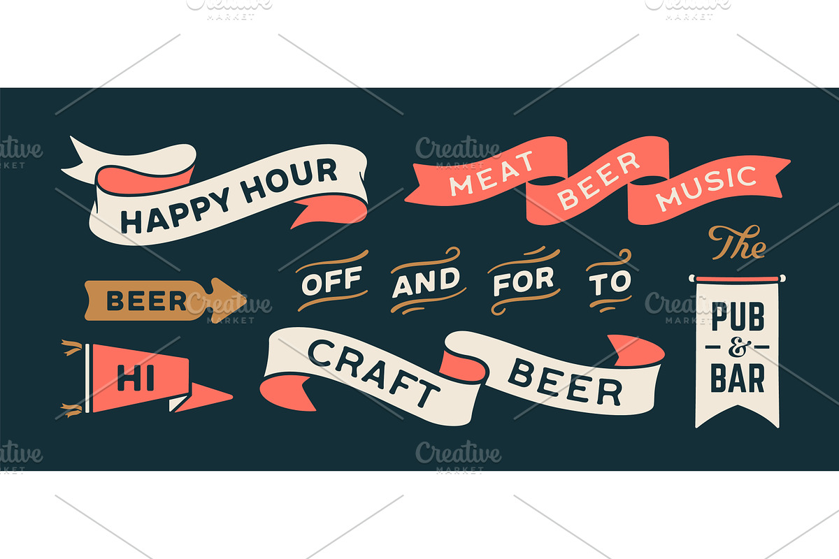 Vintage graphic set, a Decorative Illustration by Foxys Graphic