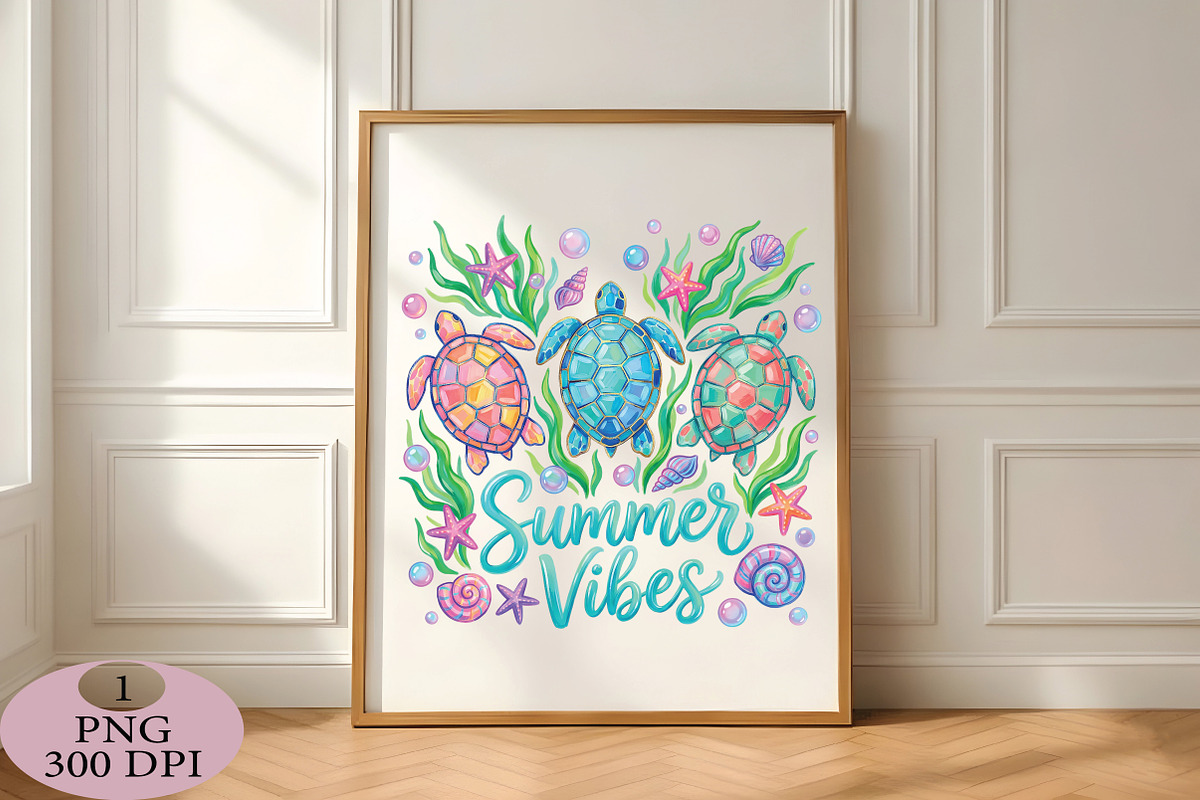 Summer Vibes Turtle PNG, an Illustration by Daily.Designs (Photo 4 of 5)