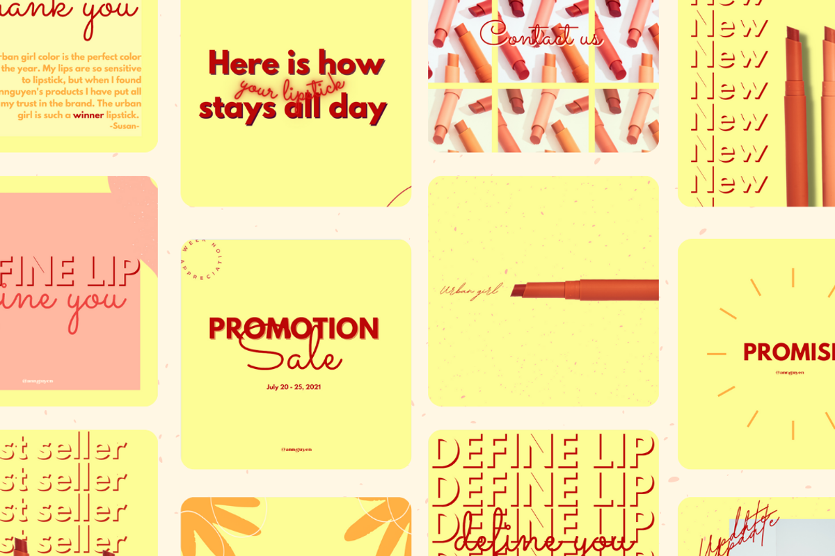60 Yellow Candy Instagram template, a Social Media Template by LemonNguyen (Photo 6 of 6)