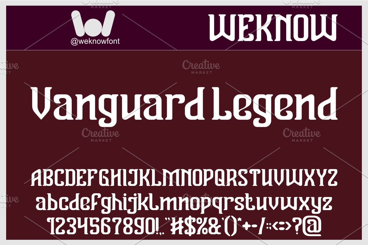 Vanguard Legend font, a Serif Font by weknow (Photo 1 of 8)
