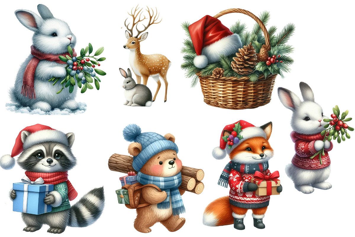 Watercolor Christmas Cabin Clipart, an Illustration by Designworld (Photo 4 of 5)