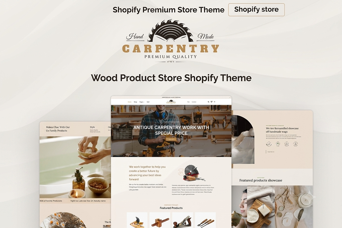 Carpentry Wooden Furniture Shopify, a Shopify Template by ThemesRain (Photo 1 of 3)
