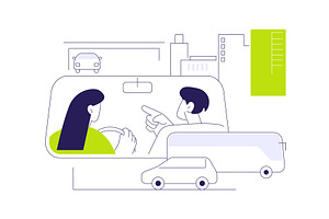Highway test abstract concept vector, a Transportation Illustration by Visual Generation