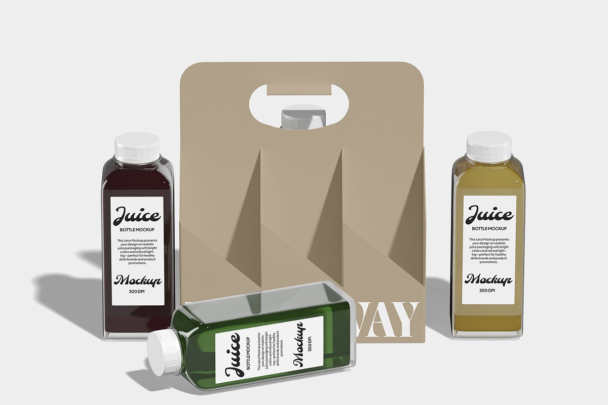 Takeaway Juice Bottle Mockup, a Packaging Mockup by Unerispace (Photo 5 of 5)