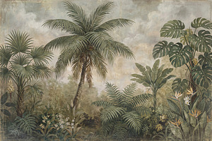 Vintage Tropical Jungle Wallpaper, a Decorative Illustration by Virgo Studio
