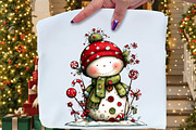 Funny Christmas Snowman Clipart, an Illustration by Craft Nest (Thumbnail 2 of 7)
