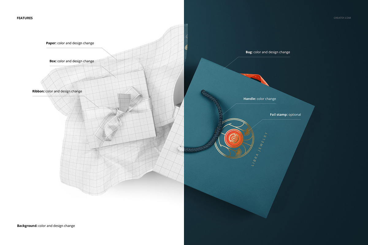 Jewelry Wrapping Tissue Paper Mockup, a Pens & Pencil Mockup by creatsy5 (Photo 3 of 14)