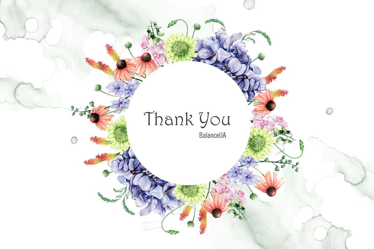 Flowers Watercolor Clipart, a Decorative Illustration by BalanceUA (Photo 16 of 16)