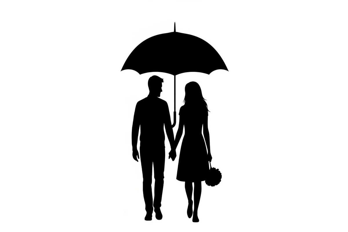 50 Couple Umbrella Silhouette Bundle, an Illustration by Designs_River (Photo 43 of 51)