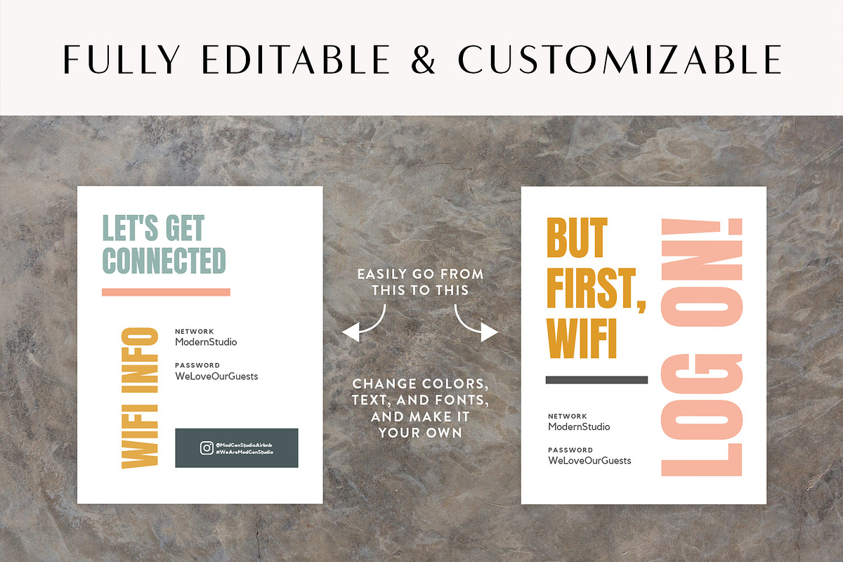 Moderno Wifi Sign for Airbnb Hosts, a Templates & Theme by Kin Studio (Photo 4 of 5)