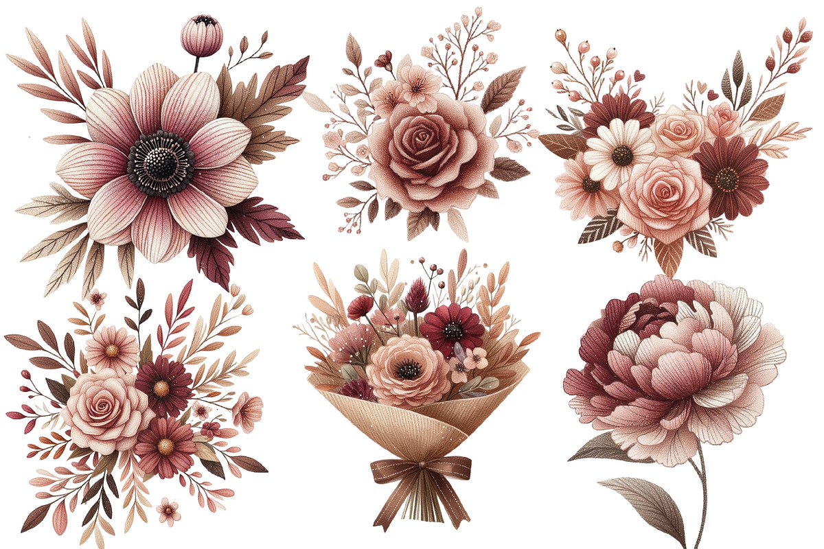 Valentine Chic Flowers Clipart, an Illustration by Designworld (Photo 3 of 4)