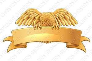 Eagle Scroll Symbol Crest Banner, an Object Illustration by Christos Georghiou