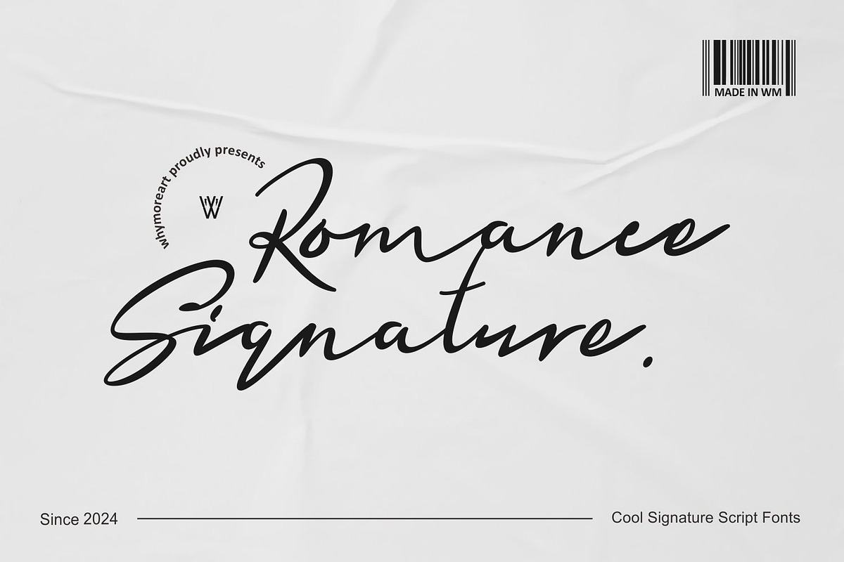 Romance Script Signature Font, a Script Font by WhymoreArt (Photo 1 of 8)