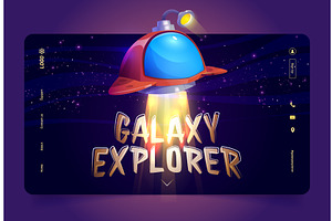 Galaxy Explorer Cartoon Landing Page