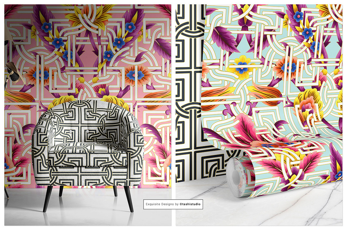 Azra, Luxury Designer Print Patterns, a Pattern Graphic by TSTUDIO