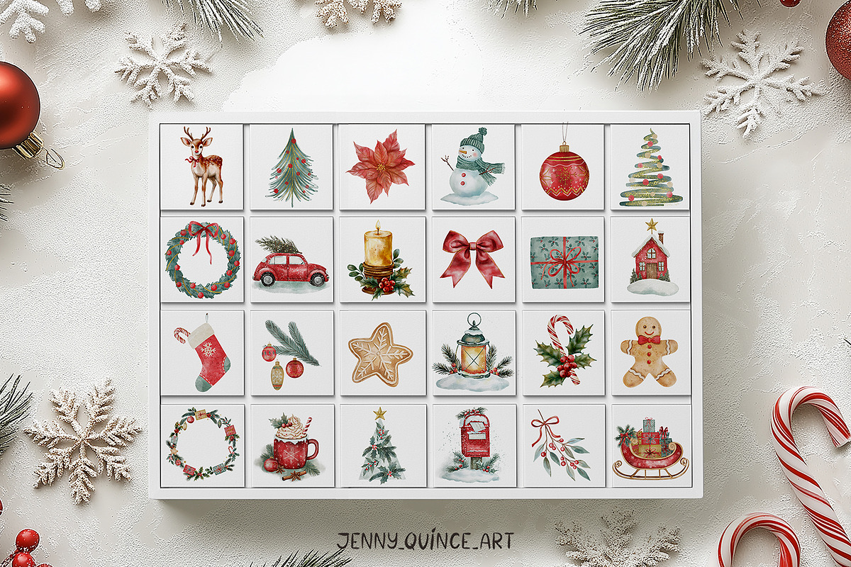 Christmas Holiday Vintage Collection, a Seasonal Illustration by Jenny Quince (Photo 9 of 12)