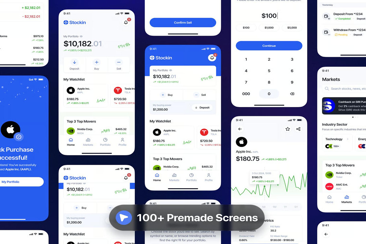 Stockin Stock Investment App UI Kit, an UI Kit Template by Lumina_ui_ux202 (Photo 2 of 6)