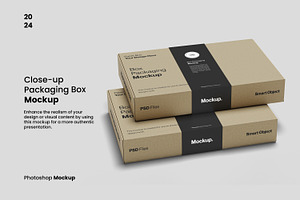 Close-up Packaging Box Mockup