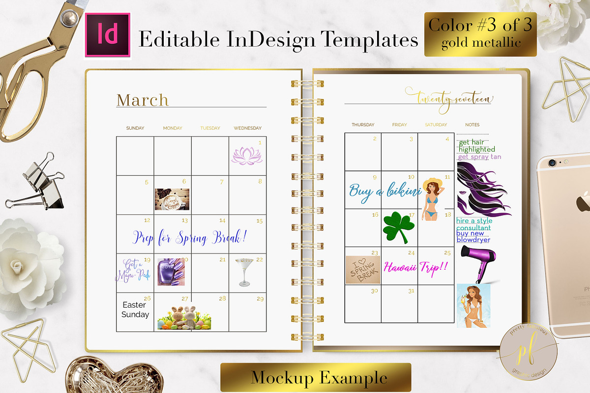 Monthly Planner | InDesign Template, a Stationery Template by Planner Templates (Photo 10 of 17)