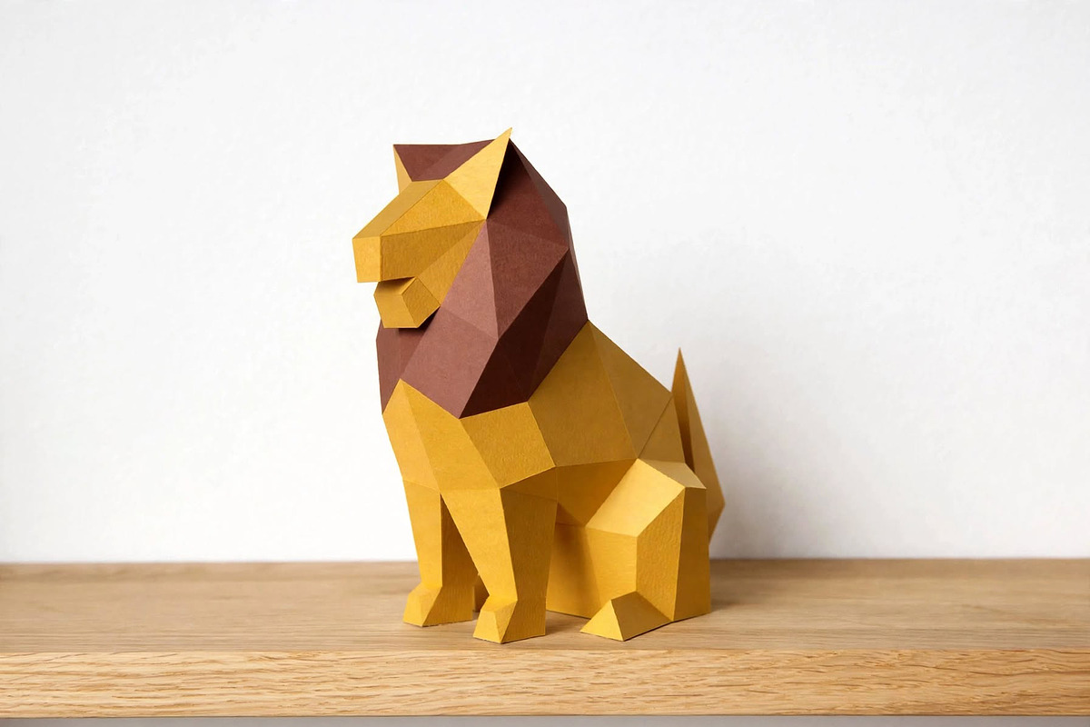 Lion sculpture - 3d papercraft, a Card Template by PAPER amaze (Photo 5 of 5)