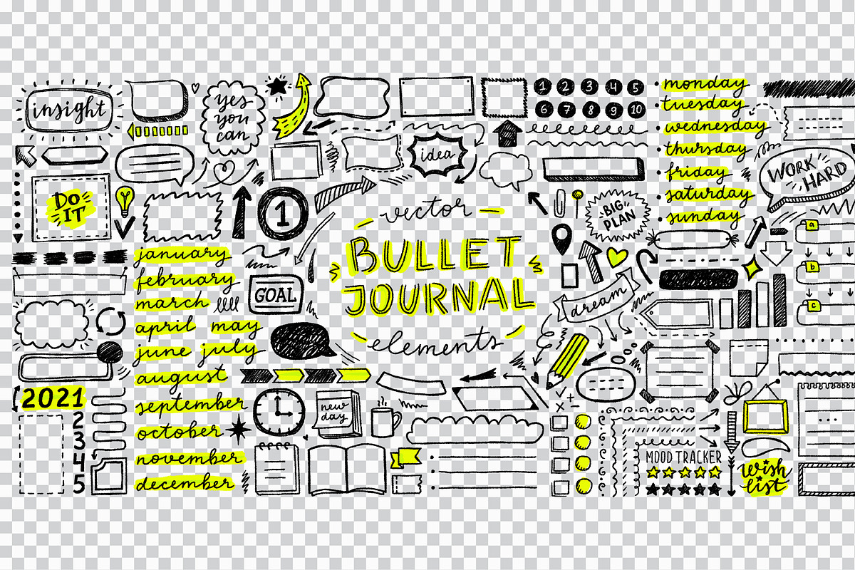 Bullet Journal vector + png, a Decorative Illustration by redcollegiya design (Photo 3 of 3)