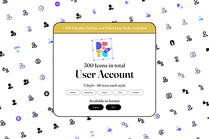 5 Style set of 300 User Account icon, an Outline Icon by Directico Design Kit