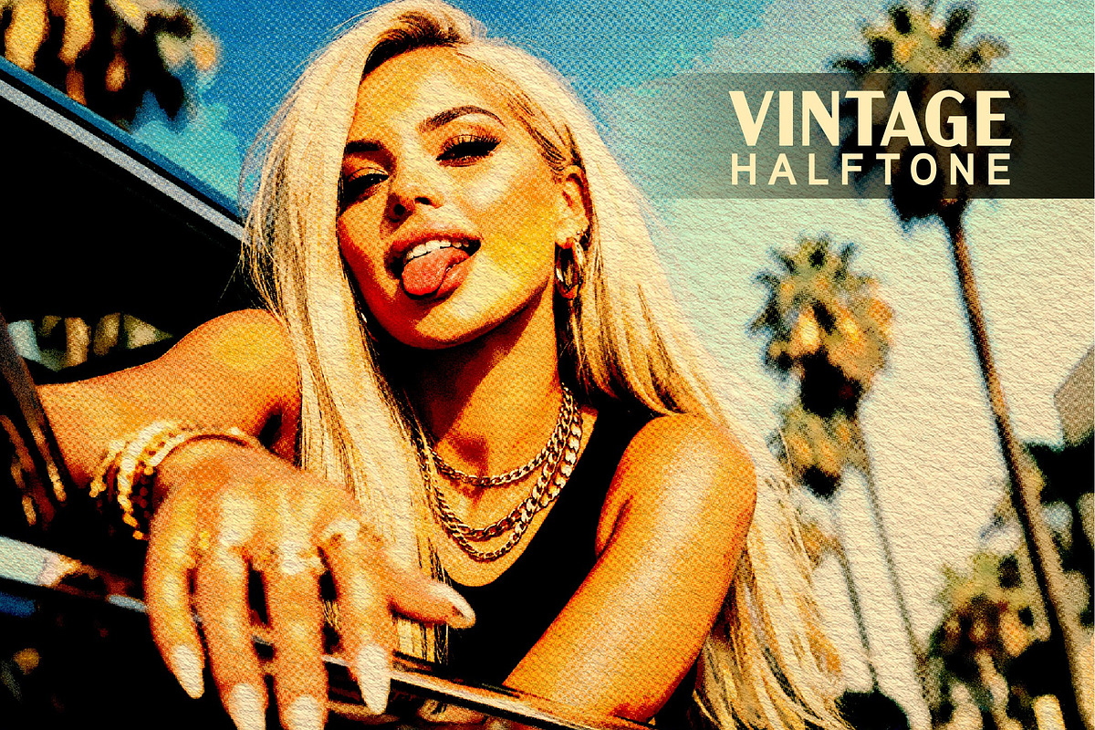Vintage Halftone Print Effect Mockup, a Layer Style Add-On by studiogstock (Photo 1 of 2)