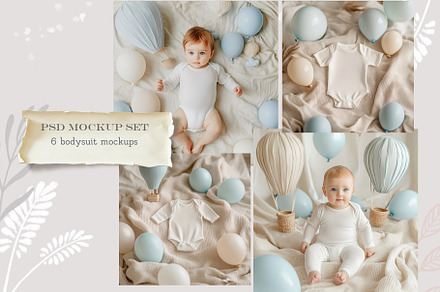 Baby boy bodysuit mockup