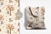 Seamless Pattern with Cute Racoon, a Pattern Graphic by lindoet23 (Thumbnail 2 of 3)