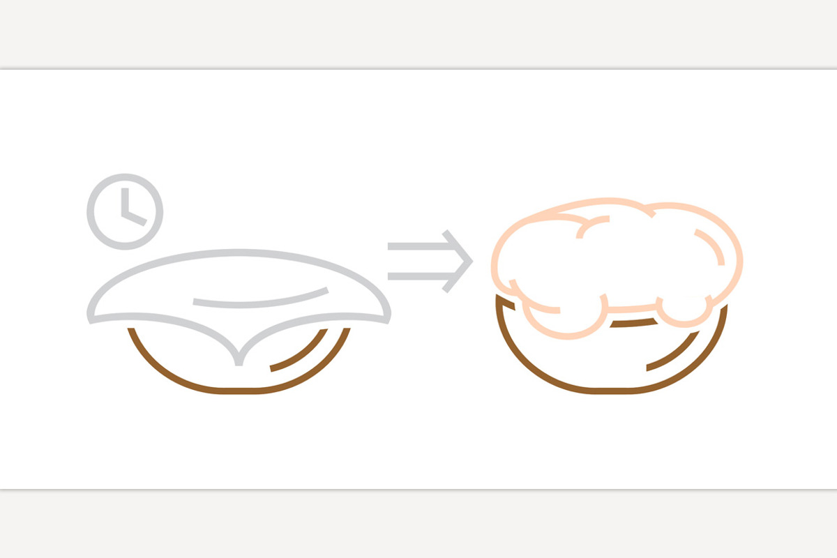 Yeast dough in a bowl., an Outline Icon by Anna's Shop