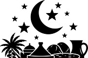 50 Ramadan Iftar Silhouette Bundle, an Illustration by Gfx_Store (Thumbnail 47 of 49)
