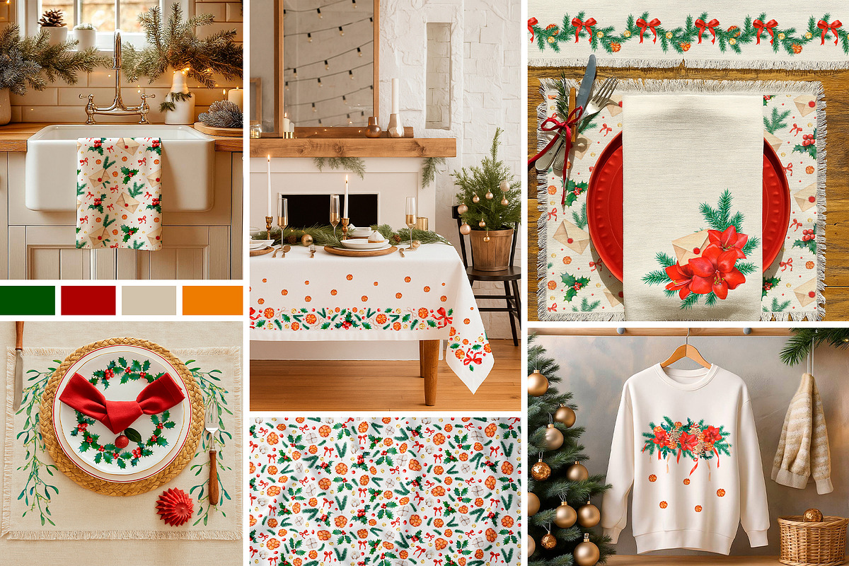 Whimsical Christmas Botanicals, a Seasonal Illustration by SunnJaneArt (Photo 4 of 13)