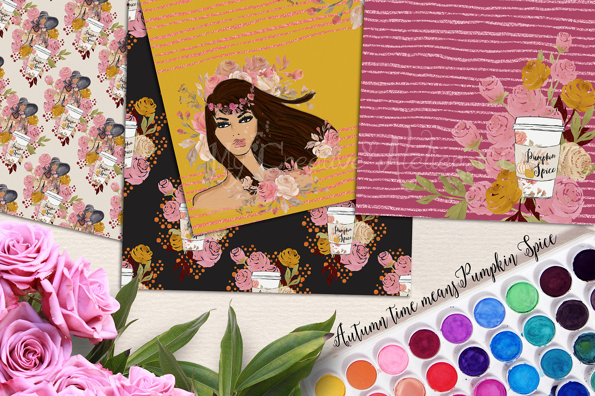 Autumn Watercolor Paper, a Pattern Graphic by My Creative Atelier (Photo 2 of 4)