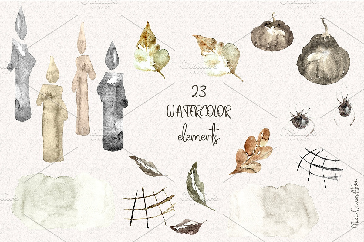 Spooky Season - Watercolor Clipart, a Seasonal Illustration by MariaScaroniAtelier (Photo 3 of 9)
