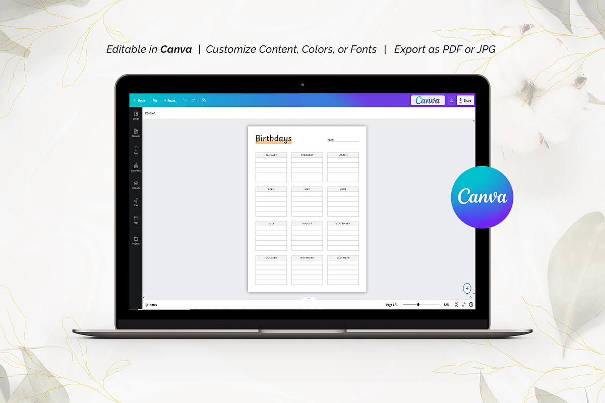 Canva Birthday Planner, a Stationery Template by DesignDevisers (Photo 8 of 9)