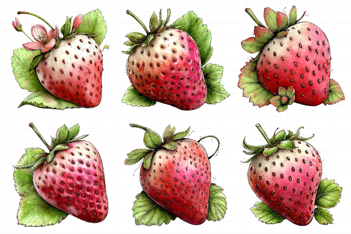 Whimsical Spring Strawberry Clipart, an Illustration by Daily.Designs (Photo 4 of 7)