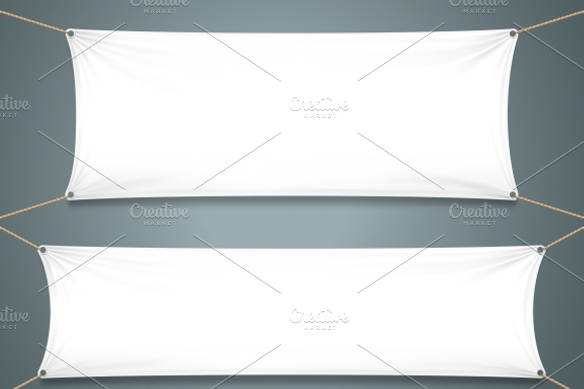 Empty White Banners
