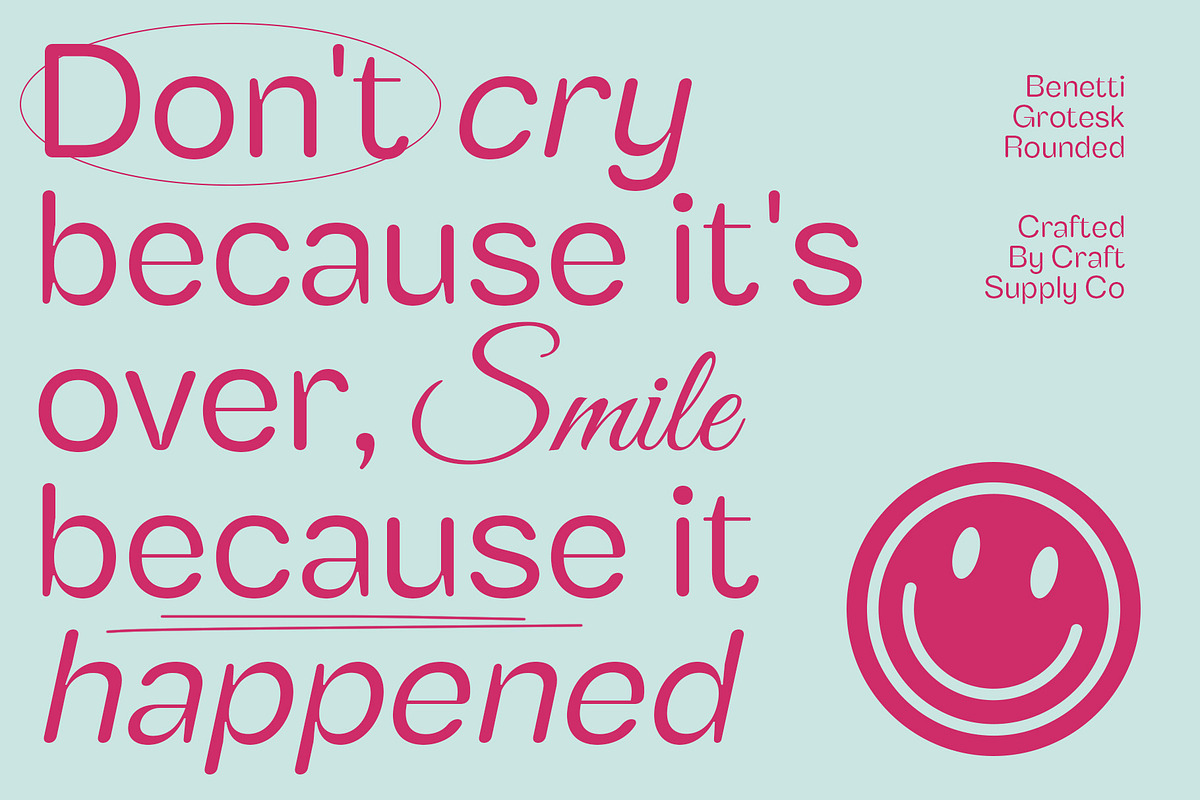 Benetti Grotesk Rounded, a Sans Serif Font by Craft Supply Co. (Photo 5 of 8)