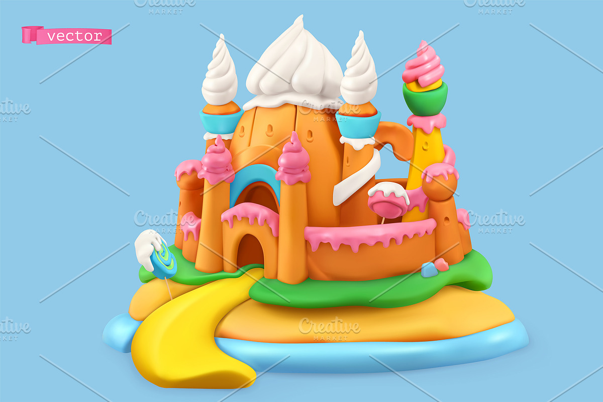 Sweet castle lollipop holiday poster, a Decorative Illustration by Allevinatis Studio (Photo 2 of 6)