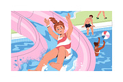 People in aquapark set, banner, a Person Illustration by PaperTrident (Thumbnail 3 of 6)