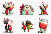 Sassy cat couple png clipart, an Illustration by CreationArt (Thumbnail 6 of 7)