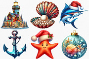 Watercolor Merry Maritime Christmas, an Illustration by Canvas Craft (Thumbnail 3 of 7)