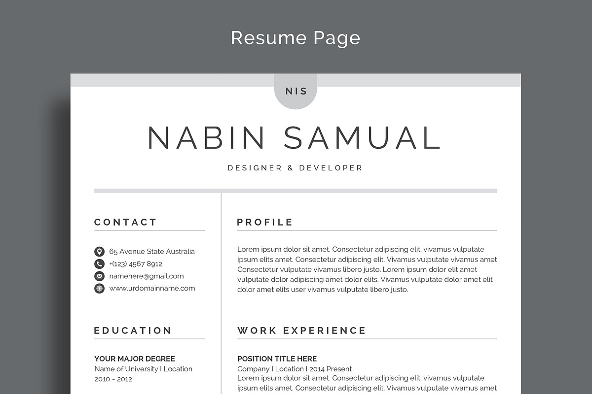 Modern Resume/CV Template, a Resume Template by Proper_media (Photo 4 of 6)