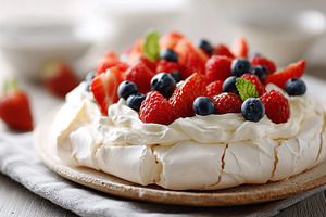 Homemade pavlova meringue cake, a Food & Drink Photo by MistyDay
