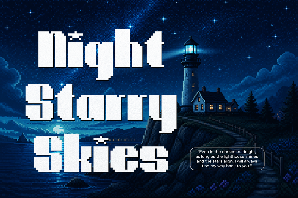 Lumina Lullaby | Pixelated Font, a Sans Serif Font by gracetype_studio (Photo 5 of 12)
