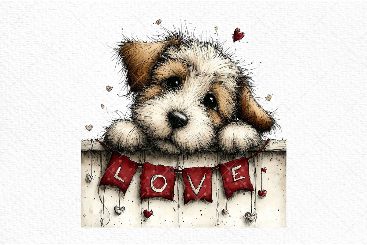 Funny Valentine Peeking Dog Clipart, an Illustration by Craft Nest (Photo 10 of 11)