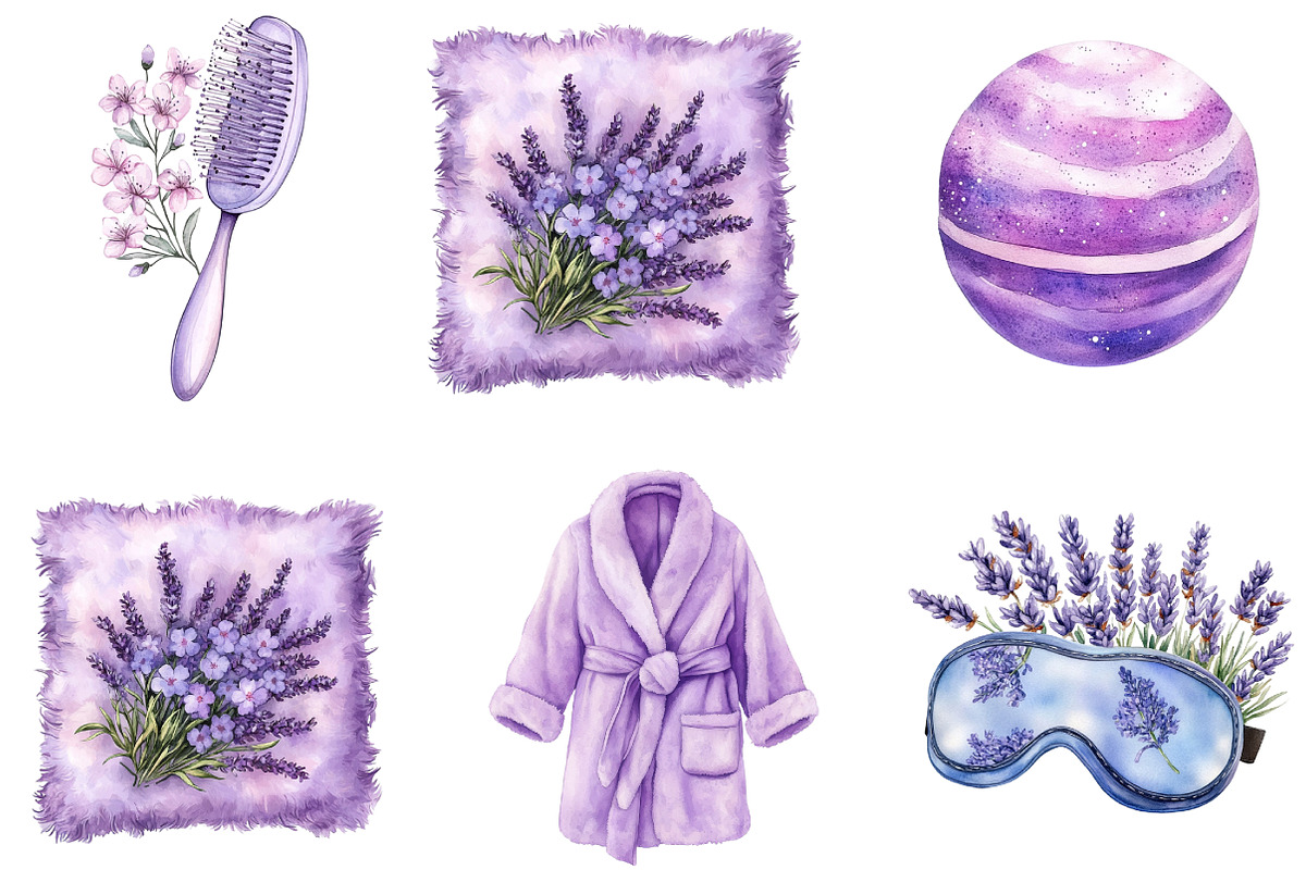 Lavender Pamper Time Clipart, an Illustration by DreamArtGraphic (Photo 4 of 5)
