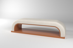 Upholstered Simple Bench 3d Model