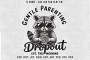 Gentle Parenting Dropout Raccoon, an Illustration by Moss Rose (Thumbnail 1 of 3)