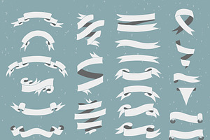 Hand-drawn ribbon banners set., a Decorative Illustration by itiir